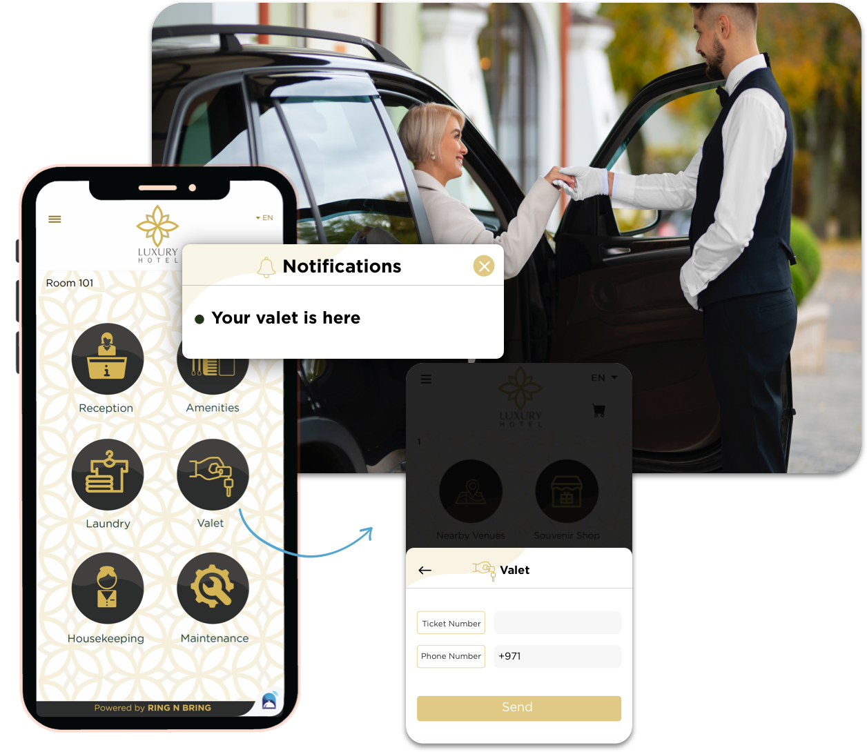 Service request buttons Ring n Bring service request buttons