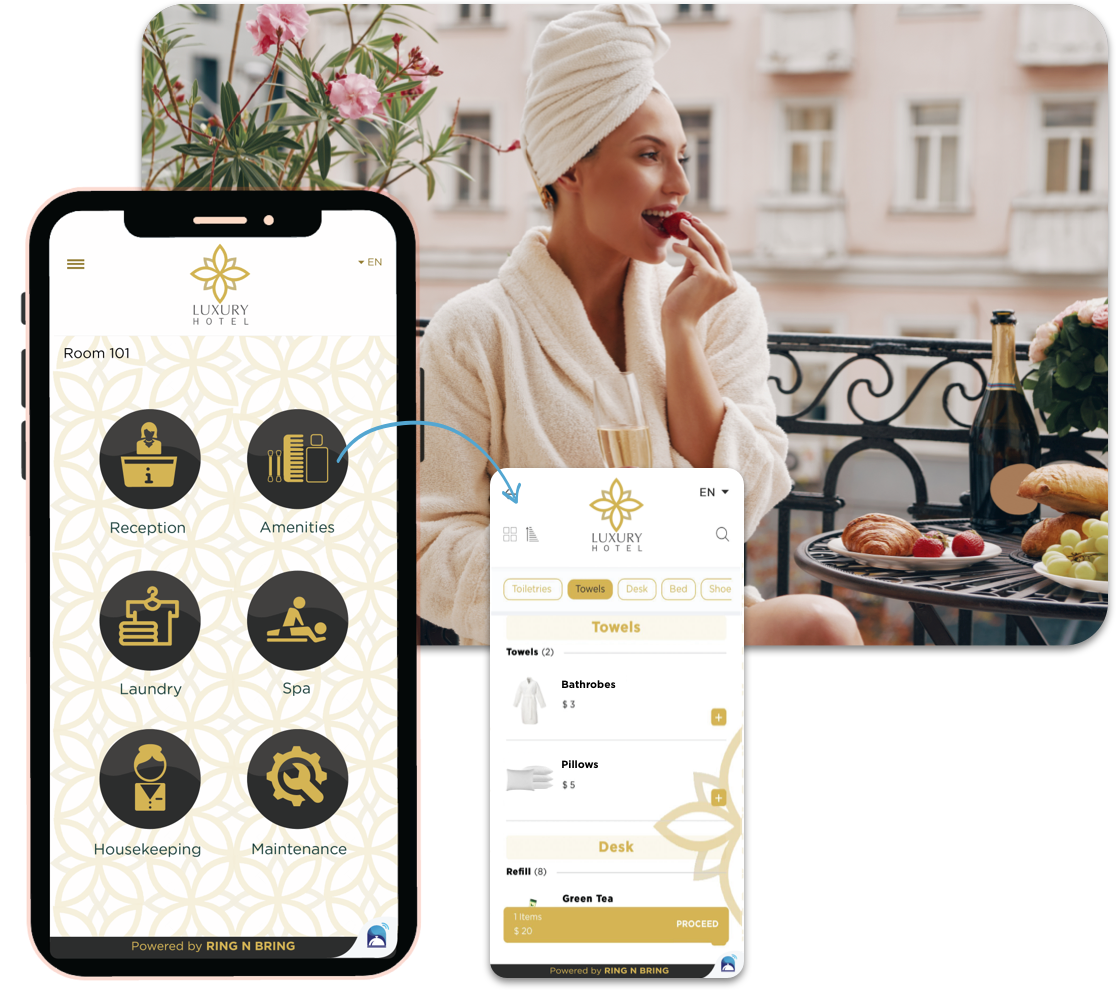 Service request buttons Ring n Bring service request buttons