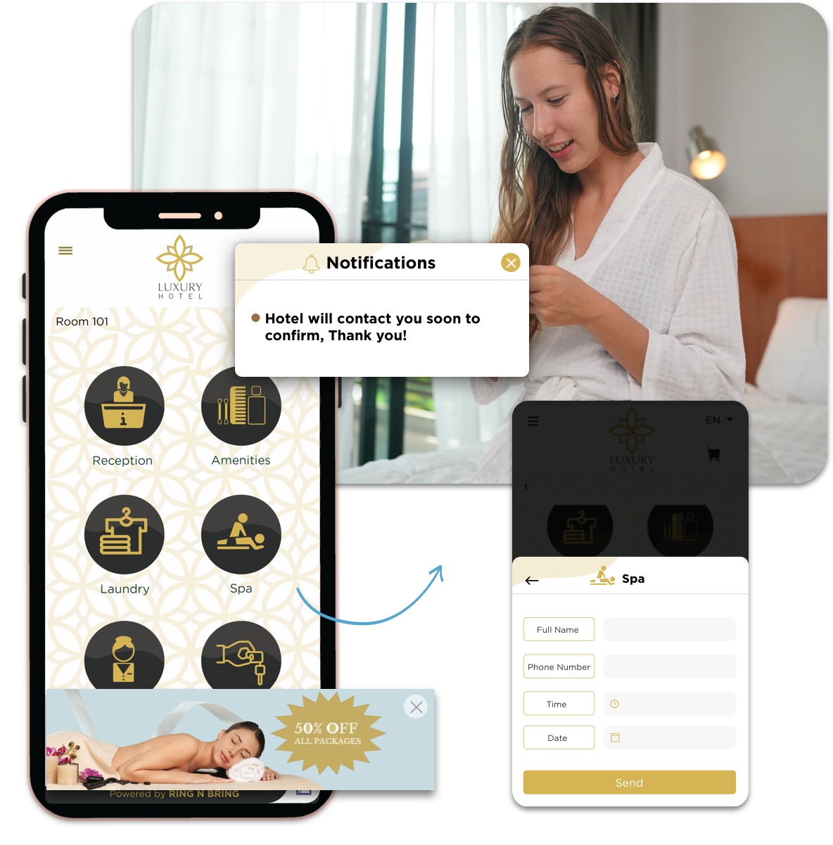 Promote events and let your guests book online Ring n Bring online booking feature